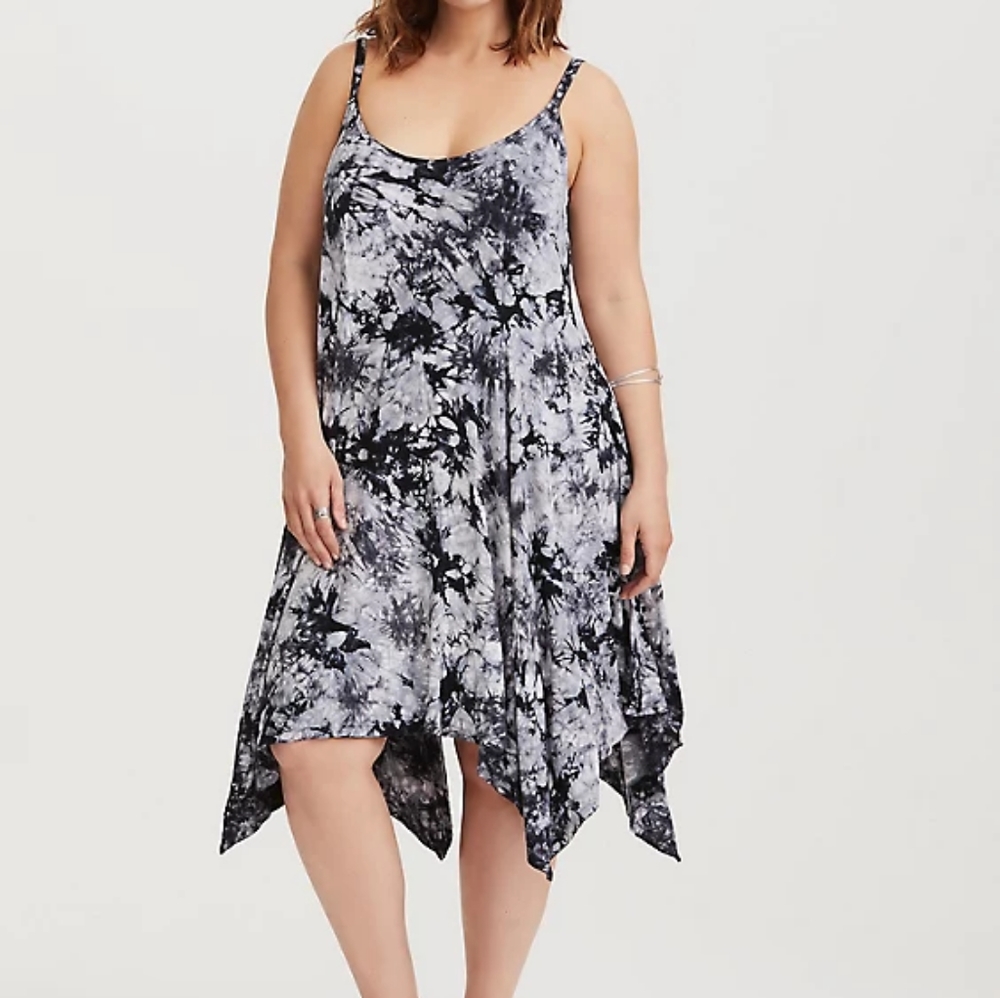Torrid Navy White TieDye Mini Dress Size 2